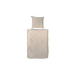 Primera Mako Satin Bettwäsche Set - Bettwäsche-Sets aus hochwertigem Mako-Satin, 2-teilig in eleganter Taupe-Optik, sorgt für einen erholsamen Schlaf und bringt Stil in Ihr Schlafzimmer.