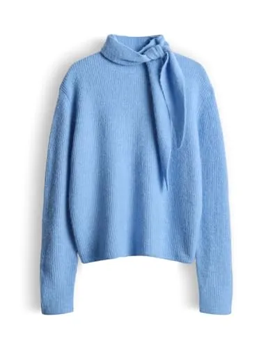 OPUS Damen Pullover PARF Regular im Alpaka Wollmix Water Blue, Größe 40 - Der OPUS Pullover vereint zeitloses Design und hochwertigen Feinstrick für höchsten Tragekomfort. Perfekt für stilvolle Outfits im Alltag und vielseitig kombinierbar.