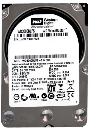 Western Digital VelociRaptor 300GB 10000U/min SATA II - Leistungsstarke interne Festplatte mit 10.000 U/min und 16 MB Cache, ideal für Gaming und datenintensive Anwendungen. 3,5 Zoll Formfaktor, kompatibel mit PC und Server.