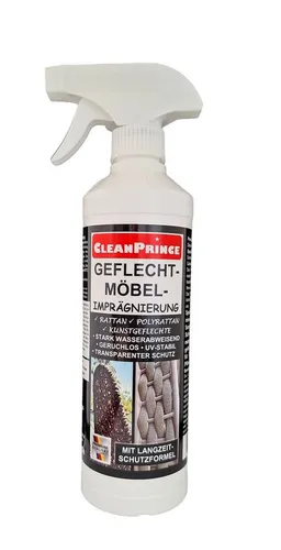 CleanPrince Geflecht Möbel Imprägnierung - Imprägniermittel für Rattan und Polyrattan, UV-stabil, stark wasserabweisend und geruchlos, bewahrt die natürliche Optik Ihrer Möbel.