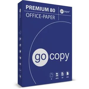 Go-Paper Kopierpapier Go Copy Premium A4, 80g/m², 500 Blatt - Hochwertiges Kopierpapier für Drucker und Kopierer, ideal für interne Korrespondenz. Hohes Volumen und Weißegrad, beidseitig nutzbar und langlebig. Nachhaltig produziert aus nachwachsenden Rohstoffen.