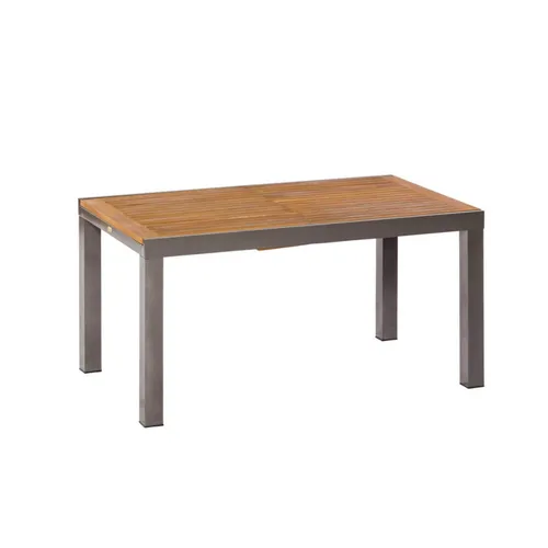 Merxx Santorin Ausziehtisch 150 (200) x 90 cm - Gartentisch aus pulverbeschichtetem Aluminium und FSC® Akazienholz, ausziehbar von 150 cm auf 200 cm für flexible Nutzung im Garten.