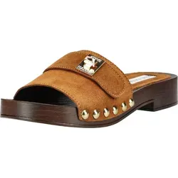 STEVE MADDEN Pantoletten Leder in Braun - Größe 37 EU - Elegante Pantoletten aus hochwertigem Leder für einen lässigen Look. Mit bequemen Blockabsatz und weichem Innenmaterial, ideal für den täglichen Einsatz.
