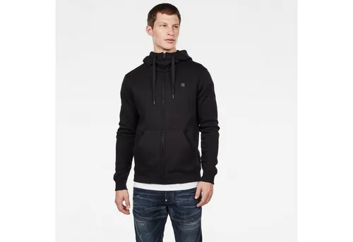 G-STAR RAW Herren Premium Core Hooded Zip Sweater - Kapuzenpullover für Herren mit Kinnschutz, Kordelzug und geteilter Kängurutasche – ideal für lässige Looks und Komfort.