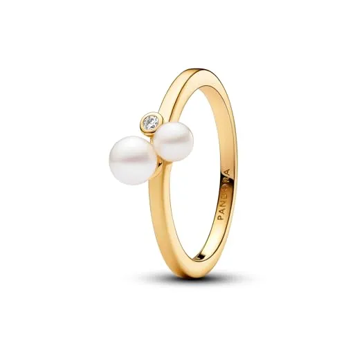 PANDORA 14k Gold-plated unique metal blend Mixed stone White 163156C01