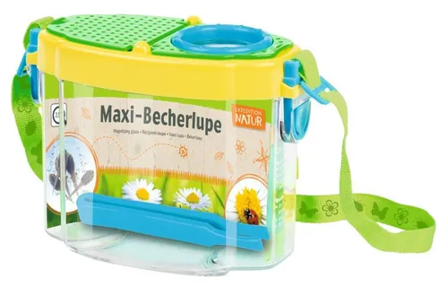 Expedition Natur Maxi-Becherlupe - Große Becherlupe mit praktischer Pinzette und umhängbarem Band, ideal für die Insektensammlung und Beobachtung.