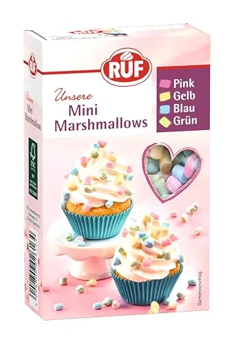 RUF Mini Marshmallows, Mäusespeck in Pastellfarben zum Dekorieren von Torten & Cupcakes, Topping für Heißgetränke