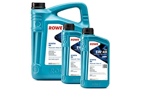 ROWE - 5 + 2x 1 Liter HIGHTEC SYNTH RS SAE 5W-40 Motorenöl - PKW Motoröl für moderne und sportliche Pkw-Otto- oder Dieselmotoren, mit und ohne Turboaufladung