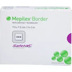 Mepilex Border Schaumverband 7,5x7,5 cm - 5 Stück - Kompressen & Verbände, hochabsorbierender Schaumverband für optimalen Wundschutz und schnellen Heilungsprozess.