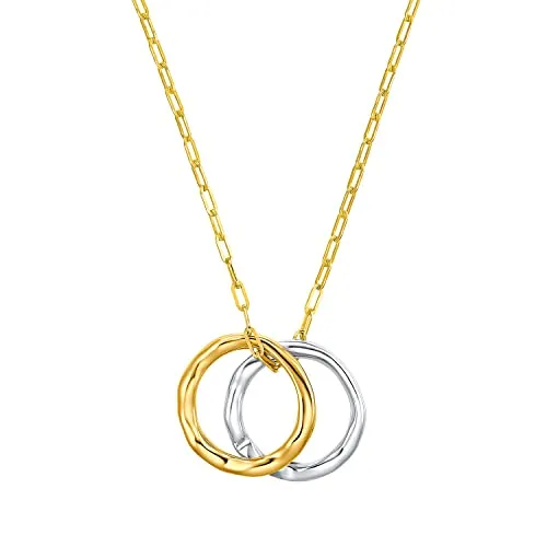 Joop! Kette mit Anhänger 925 Sterling Silber Damen Halsschmuck, 60 cm, Gold - Elegante zweifarbige Halskette aus hochwertigem 925 Sterling Silber von JOOP. Ideal als Geschenk in edler Schmuckbox, perfekt für stilbewusste Frauen.
