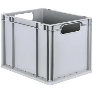 allit Aufbewahrungsbox ProfiPlus EuroEco O432 grau - Robuste Aufbewahrungsbox in Industriequalität, ideal für Transport und Lagerung. Mit offenen Griffen und stabilen Wänden, stapelbar und leicht zu reinigen. Maße: 400 x 300 mm.