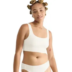 Sloggi Damen Zero Feel 2.0 Top Bra, Silk White, M - Funktionsunterwäsche mit leichtem Halt und gebürsteter Oberfläche für ein weicheres Tragegefühl. Ausgestattet mit herausnehmbaren, atmungsaktiven Pads.