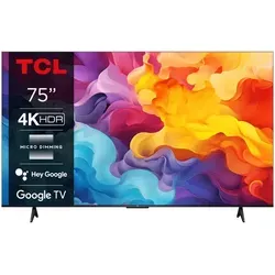 TCL 75V6B 75 Zoll - 4K Ultra HD Smart TV mit HDR und Dolby Audio, für ein beeindruckendes Seherlebnis mit lebendigen Farben und klarem Sound