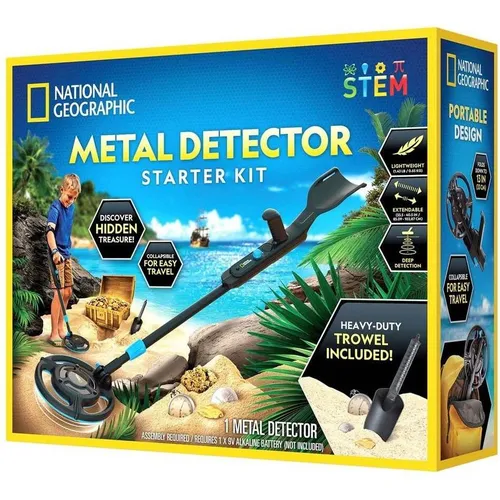 National Geographic Metal Detector Starter Kit - Spiele & Spielzeug – Perfekt für Anfänger: Entdecke versteckte Schätze mit diesem leichten, wasserdichten Metalldetektor, der einfach zu bedienen ist und mit einem Lernleitfaden kommt.
