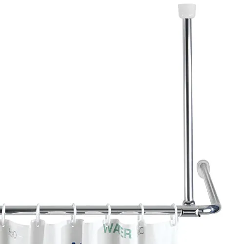 WENKO Deckenstütze für Teleskop-Duschstange Chrom - Duschvorhänge, stabile Deckenstütze aus verchromtem Aluminium für hohe Belastbarkeit und Lebensdauer, passend für Stangen mit 20 mm und 25 mm Durchmesser.