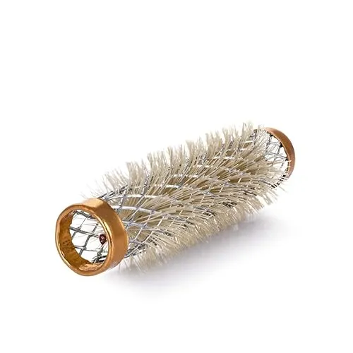 PONIK'S PROFESSIONAL - Metallwickler, Drahtwickler mit Borsten, Lockenwickler Metall 12 Stück, Haarwickler 13 mm, Haar Roller Set, Haarrollen Locken, Lockenwickler Set - Golden