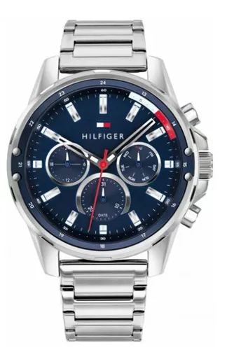 Tommy Hilfiger Herrenuhr 1791788 - Sportliche Armbanduhr für Herren mit Quarzwerk, 12-Stunden-Zifferblatt, Chronograph und 30 m Wasserdichtigkeit – ideal für den aktiven Lebensstil.