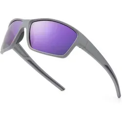 Sport Sonnenbrille Damen polarisiert UV400 Grauer Rahmen Lila - Diese sportliche Sonnenbrille für Damen im grauen Rahmen mit lilafarbenen Akzenten bietet optimalen UV400-Schutz und polarisierte Linsen für klare Sicht. Ideal für Outdoor-Aktivitäten – leicht, robust und stylish!