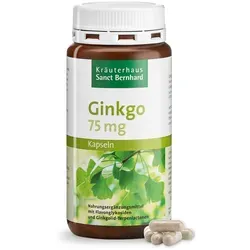 Sanct Bernhard Ginkgo 75 mg - 240 Kapseln - Nahrungsergänzungsmittel mit 75 mg Ginkgo-biloba-Extrakt pro Kapsel, fördert die geistige Leistungsfähigkeit und Konzentration.