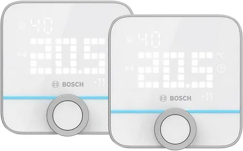 BSH 8750002414X2 - Raumthermostat II, 2er Bundle für präzise Heizungsregelung und gesundes Raumklima mit Luftfeuchtigkeitsmessung und stylischem LED-Display