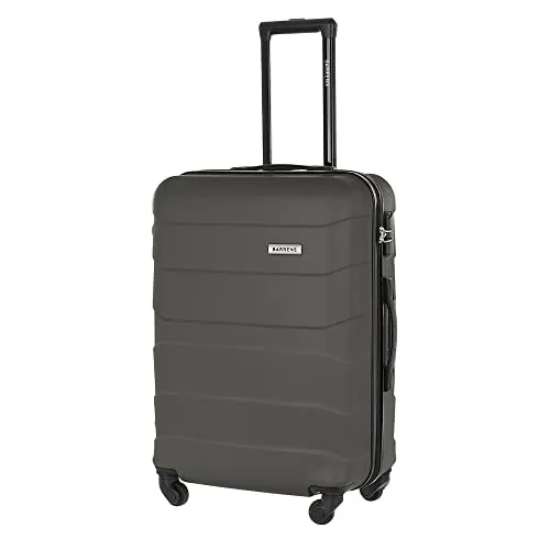 BARRENS Reisekoffer Mittelgroß Koffer Trolleys Hartschalenkoffer ABS Material Handgepäck für Flugzeug mit 4 Rollen Spinnerräder Rollkoffer Gepäck Suitcase Groß Mittel Leicht 66x46x26 cm 60 L (Graphit)