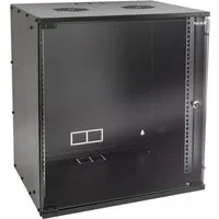 HMF Serverschrank Netzwerkschrank 19 Zoll - 12 HE, Glastür, Schwarz - Server-Zubehör mit 12 HE und abschließbarer Glastür für optimale Sicherheit und einfache Kabelzuführung, ideal für Serverräume oder Büros.