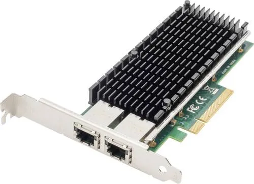 DIGITUS Netzwerkadapter PCIe - 10 Gigabit Ethernet x 2 - Netzwerkkarten mit hoher Geschwindigkeit, ideal für leistungsstarke Netzwerkanforderungen und schnelle Datenübertragungen.