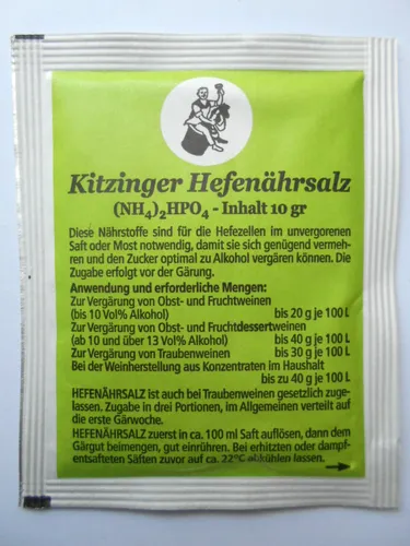 KITZINGER HEFENÄHRSALZ Pulver für die Weinherstellung 10g