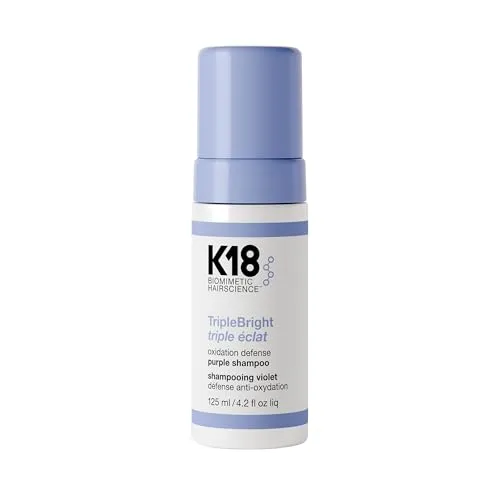 Triplebright Oxidation Defense Purple Shampoo, Violett Shampoo gegen Gelbstich für Blond, Highlights & aufgehelltes Haar, entfernt Metalle & Mineralien, Schaum-Formel ohne Flecken, 125 ml