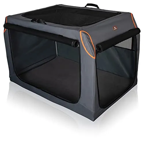 Knuffelwuff faltbare Hundebox Alverstone 76x51x48cm - Hundeboxen für den Kofferraum, faltbar und platzsparend mit Aluminiumgestell, ideal für Reisen und optimalen Komfort für deinen Hund.