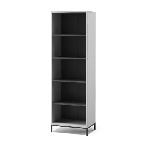 Vicco Bücherregal Eliza, Grau, 60 x 180 cm – Stilvolles Stauraumwunder - Das Eliza Bücherregal bietet mit 5 Fächern eleganten Stauraum für Bücher und Akten. Modernes Design, ideal für jeden Raum und kombinierbar mit weiteren Eliza-Möbeln. Praktisch und platzsparend.