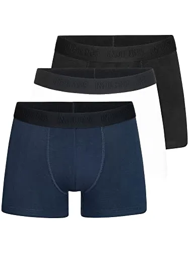 Indicode Herren Berlin 3er Pack Boxershorts | Bequeme Unterwäsche in White/Black/Navy, S - Bequeme Boxershorts aus weichem, atmungsaktivem Stoff mit ergonomischem Schnitt und flachen Nähten. Der elastische Bund sorgt für hohen Tragekomfort. 3er-Pack in modernen Farben für jeden Tag!