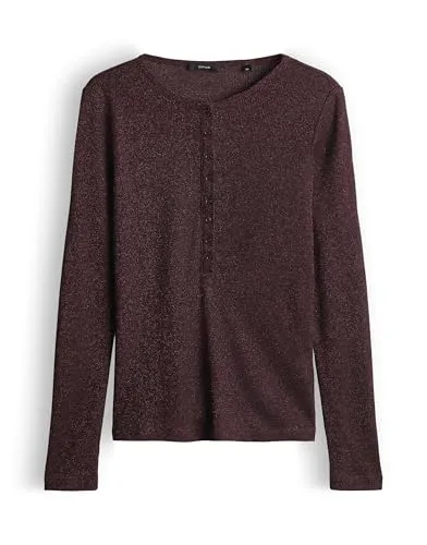 OPUS Damen Langarmshirt SOSMICA Slim im Henley Stil - Dark Grape, Größe 36 - Vielseitiges OPUS Langarmshirt im Henley Stil, perfekt für jeden Tag. Mit schmaler Passform und hochwertigem Jersey-Material für optimalen Tragekomfort. Ideal für stilbewusste Frauen.