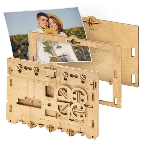 iDventure Clueframe - Geheim-Bilderrahmen Puzzlebox - Escape Room Spiel - Geschenkbox - Schatztruhe - 3D Holzpuzzle - Sequenzielle Puzzles Rätselbox Erwachsene - Geldgeschenk - Männer Frauen Geschenk