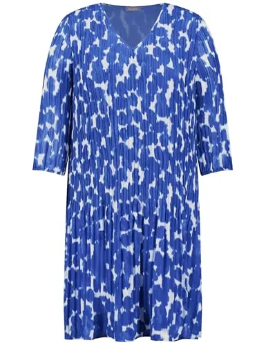 Samoon Minikleid - Skydiver Blue Gemustert - Kleider in Größe 48, aus pflegeleichtem Polyester, ideal für stilvolle Anlässe und komfortable Trageerfahrung.