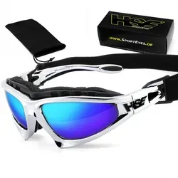HSE - SportEyes Motorradbrille FALCON-X, Steinschlagbeständig durch Kunststoff-Sicherheitsglas blau