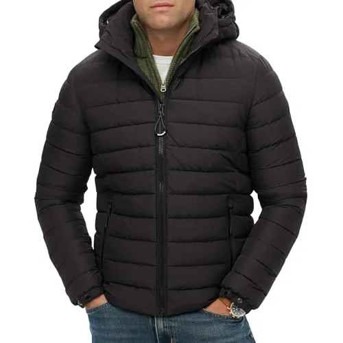 Superdry Fuji Padded Jacket 2XL - Elegante Winterjacke - Wasserabweisende, schmal geschnittene Jacke für einen stilvollen Look. Verstellbare Kapuze, zwei Reißverschlusstaschen und eine interne Netztasche bieten praktischen Komfort.