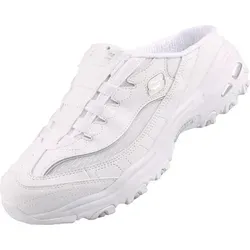 Skechers Damen Sabot Weiß EU 41 - Bequeme Sandalen für Damen mit Hineinschlüpf-Funktion, weichem Memory-Foam Fußbett und rutschhemmender Sohle für sicheren Halt.