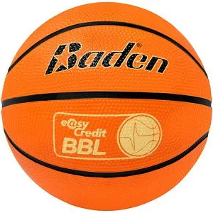 Baden Basketball Mini easyCredit BBL, indoor & outdoor, Größe 0, orange/schwarz, 160 Gramm, Trainingsball