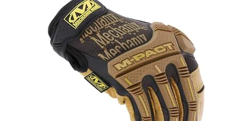 Mechanix Wear M-Pact® Leather Handschuhe (Medium, Braun/Schwarz) - Arbeitshandschuhe mit D3O-Polsterung für hohen Schlagschutz, TrekDry-Material für kühlenden Komfort und langlebigem Durahide-Leder.