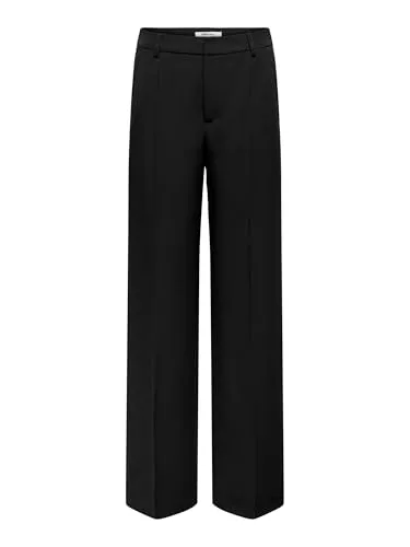 ONLY Damen Onlberry Hw Wide Pant TLR Hose - Black, Größe 42/32 - Damen-Hosen mit lässigem, weiten Schnitt und hohem Bund für ultimativen Komfort und stylischen Look.