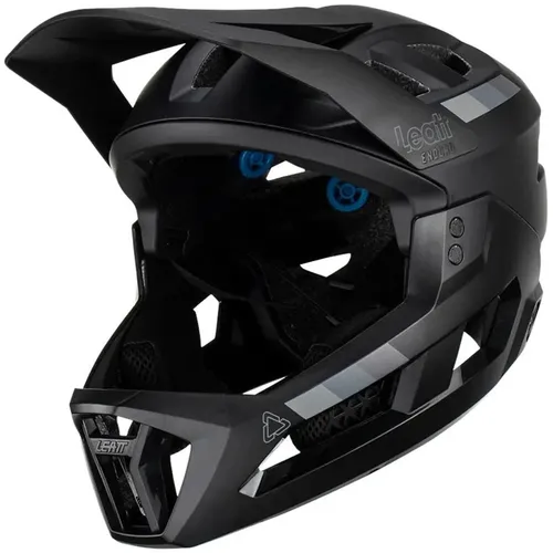 Leatt Helmet MTB Enduro 2.0 V23 Stealth - Größe L (59-63cm) - Fahrradhelm mit abnehmbarer Kinnpartie, Fidlock-Magnetverschluss und innovativer 360° Turbine-Technologie für maximalen Schutz und Komfort beim Mountainbiking.