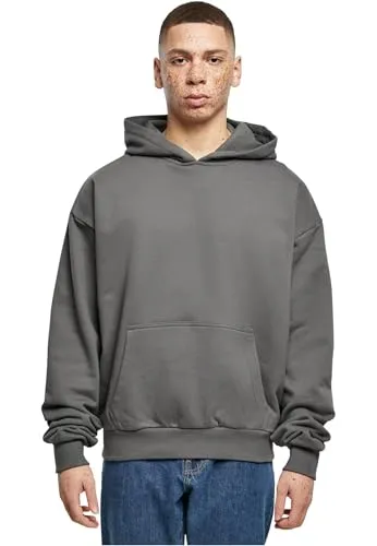 Build Your Brand Men's BY162-Ultra Heavy Cotton Box Hoody Hooded Sweatshirt, Magnet, XL
