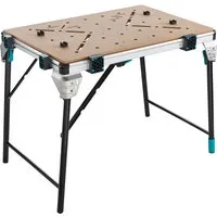 Wolfcraft Werkbank MASTER work 1600 - Klappbare Werkbank mit 120 kg Traglast und großer Arbeitsfläche (1035 x 695 mm) für vielseitige Anwendungen. Ideal für Heimwerker und Profis, inklusive Spannklötze und Zwingen.
