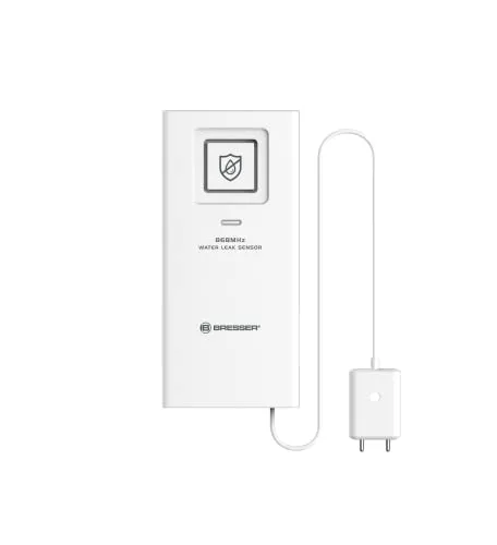 Bresser Wassermelder - Effektiver Wassersensor für Leckage-Überwachung - Wassermelder: Warnt mit lautem 90 dB Alarm vor Wasserlecks. Ideal für Küche und Keller, schützt vor teuren Wasserschäden. Kompatibel mit bestimmten Bresser Wetterstationen.