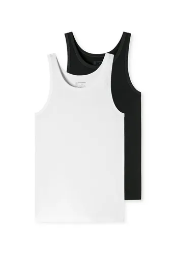 Schiesser Herren 2 Pack Unterhemd ohne Arm - 95/5 Organic Unterwäsche - Herren-Unterhemden aus der beliebten SCHIESSER Serie "95/5". Hoher Tragekomfort dank 95% Organic Cotton und 5% Elastan für perfekten Sitz.