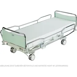 Lojer Krankenhausbett ScanAfia XS 480 mit Trendelenburg-Funktion - Das Lojer Krankenhausbett ScanAfia XS 480 bietet höchste Flexibilität und Komfort für Patienten und Pflegepersonal. Mit verstellbarer Trendelenburg-Position und einfacher Handhabung ist es ideal für den Einsatz in Krankenhäusern.