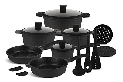 EDENBERG 15 TLG Topfset Induktion, Töpfe & Pfannen beschichtet, Kochtopf Set | induktions Töpfe Set, Kochtöpfe, Töpfe Induktion | Kochgeschirr Set, Topfset induktionsgeeignet