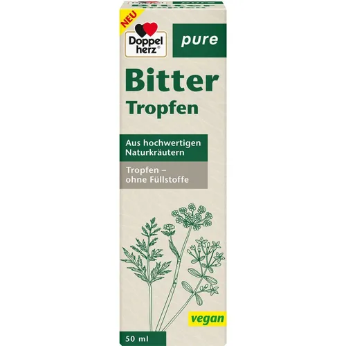 Doppelherz Bitter Tropfen Pure - Nahrungsergänzungsmittel mit hochwertigen Naturkräutern für eine optimale Verdauung, ideal zur Unterstützung des Wohlbefindens.