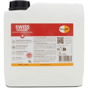 Renuwell Swiss Reiniger 3L – Universeller Allzweckreiniger für Holz, Kunststoff, Metall & Stein - Bodenreiniger: Kraftvolle, schonende Reinigung ohne Alkohol für alle Oberflächen. Entfernt Fett und Schmutz effektiv und hinterlässt streifenfreie Ergebnisse.